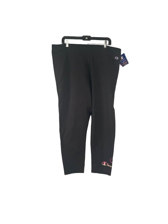 Champion Pants - Champion Womens Black Leggings Double Dry Mesh Logo Accents New With Tags